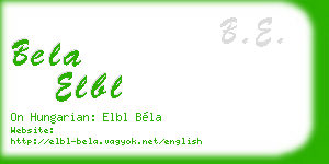 bela elbl business card